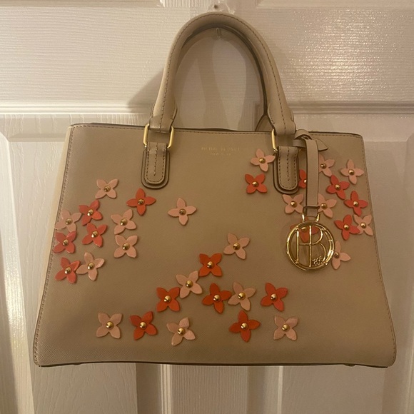 Henri Bendel Cream and Pink Floral Satchel - Picture 3 of 8